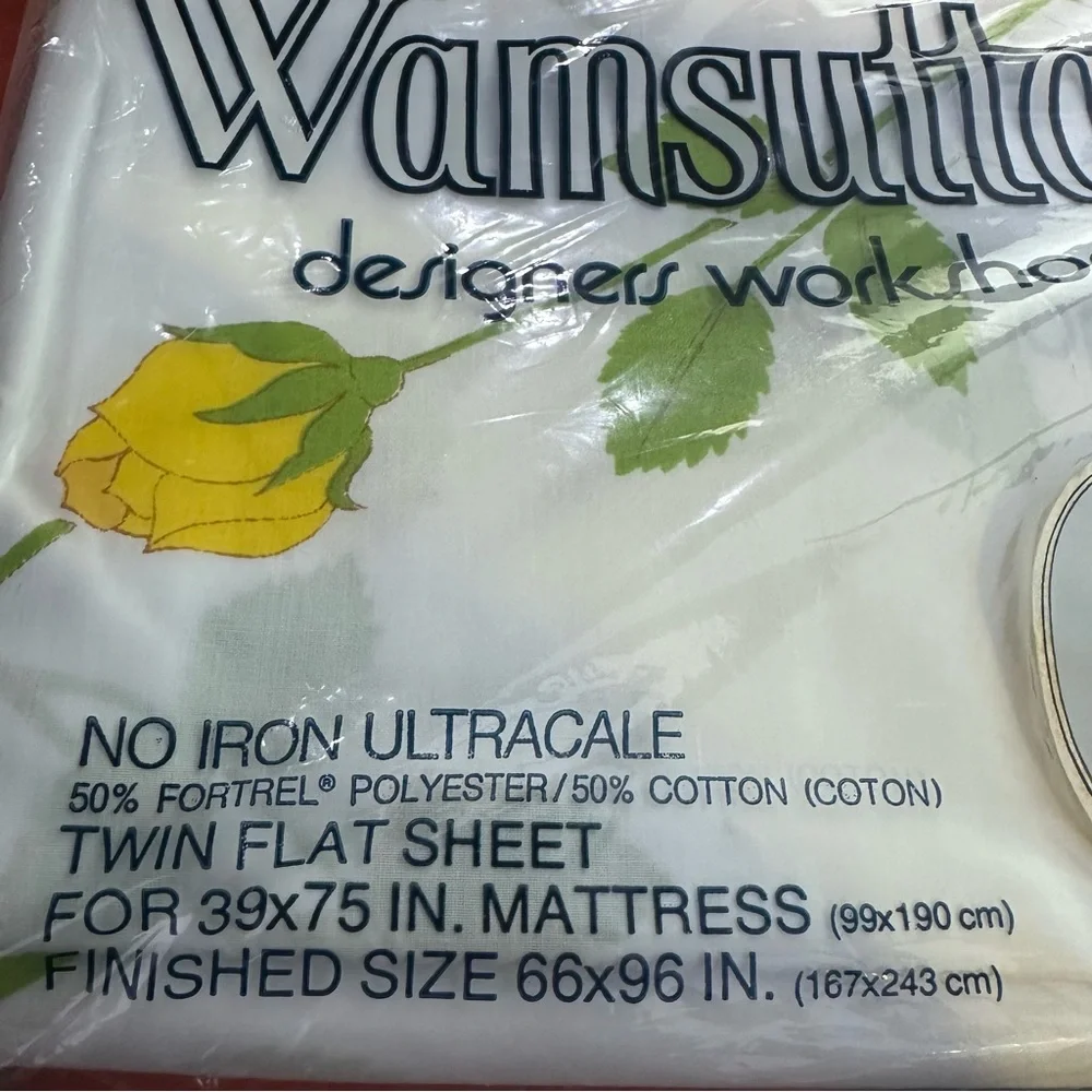 Vintage CHRISTIAN DIOR Wamsutta THE DIOR ROSE Single Twin Flat Sheet